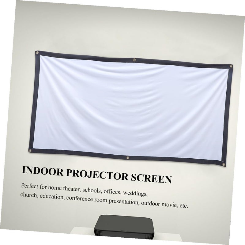 GALPADA Foldable Projector Screen with Hooks Polyester Anti-Crease Black White Projection Surface for Indoor Outdoor Home Theater Office School - Image 2