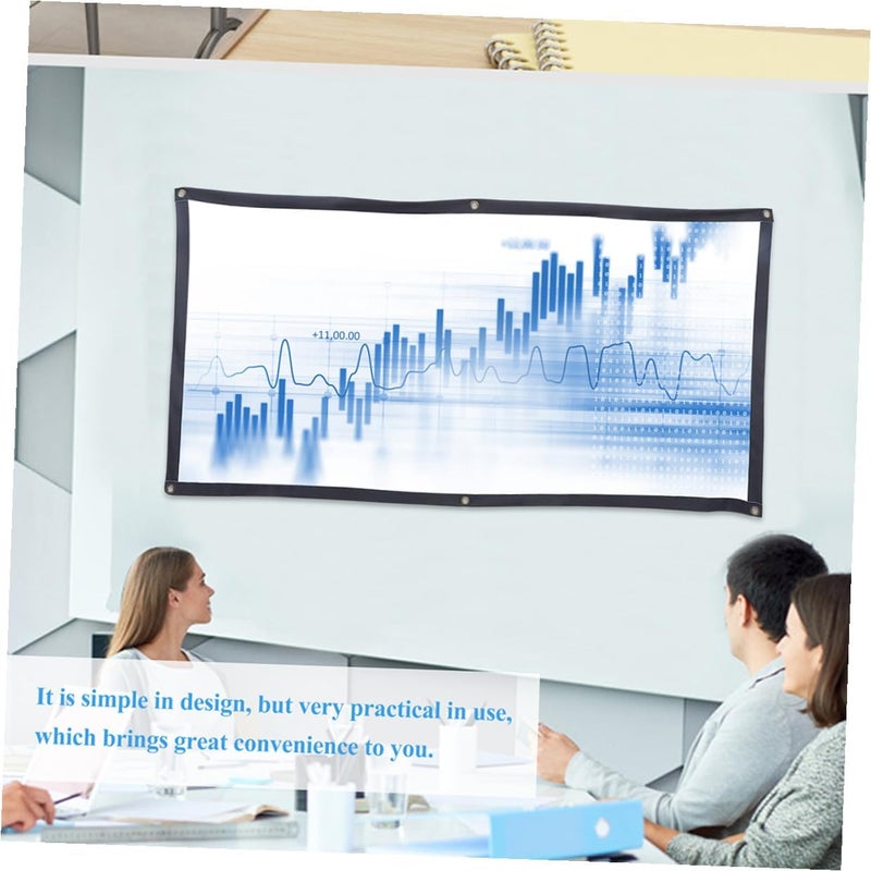 GALPADA Foldable Projector Screen with Hooks Polyester Anti-Crease Black White Projection Surface for Indoor Outdoor Home Theater Office School - Image 3