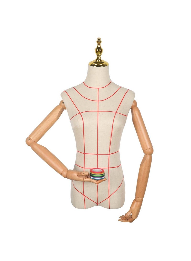 CALANDIS CALANDIS 10Pcs Draping Tape Mannequin Masking Tape SelfAdhesive Dress Form Red  - Image 5