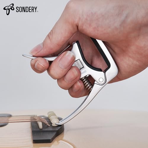 Sondery Capo Professional for Acoustic and Electric Guitars, Trigger Tension Adjustable - Image 4