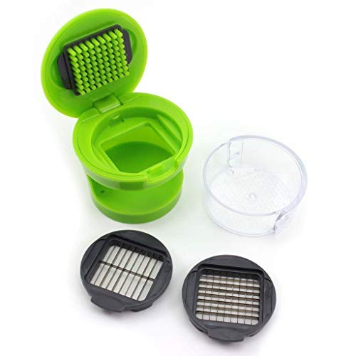 SHEEJAI Garlic Chopper/Ginger Chopper/Peeler/Slicer/Mincer/Cutter/Crusher/Dicer/Garlic Press Mini Chopper for Kitchen (Pack of 2) - Image 3