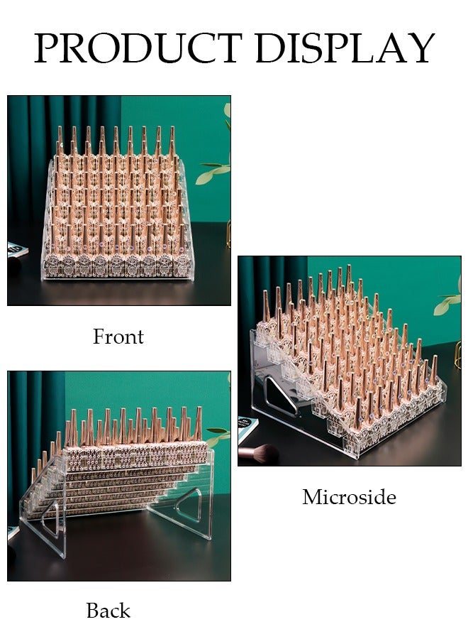 DUNISO حامل عرض طلاء الأظافر الشفاف من 7 طبقات بسعة كبيرة 63 شبكة للنساء رف تخزين مستحضرات التجميل الأساسي طلاء الأظافر الشفاف المتدرج رف عرض المنتج صندوق عرض تخزين سطح المكتب - Image 2