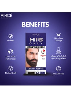 VINCE Beard & Mustache Color (BM-04) – Medium Brown – Ammonia-Free, 100% Grey Coverage, Olive Oil & Avocado Oil Infused, Quick 5-Minute Application, Long-Lasting Results, Full Kit Included  - Image 3