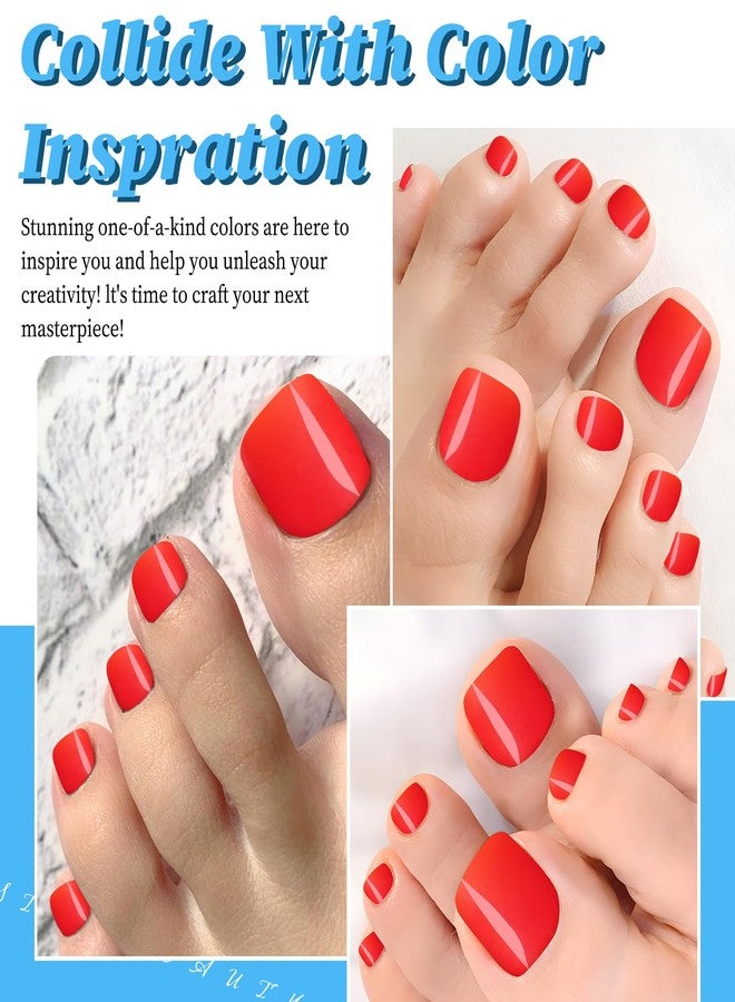 Lifextol 120pc Press on Toenails for Women Toe Press on Nails Short Fake Toe Nails Press ons with Adhesive Tabs, Acrylic Toe Nail Tips False Toenail Press ons Artificial Fake Toenails for Feet-Red - Image 5