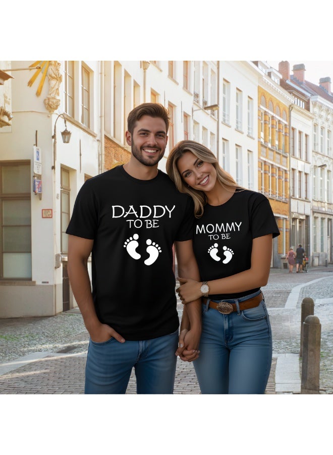 PRINTSHOP4ME Mom To Bee And Dad To Bee Matching T Shirt Set | Cotton Couple Tee For Soon To Be Parents | Ideal Gift For New Mom And Dad - Image 3