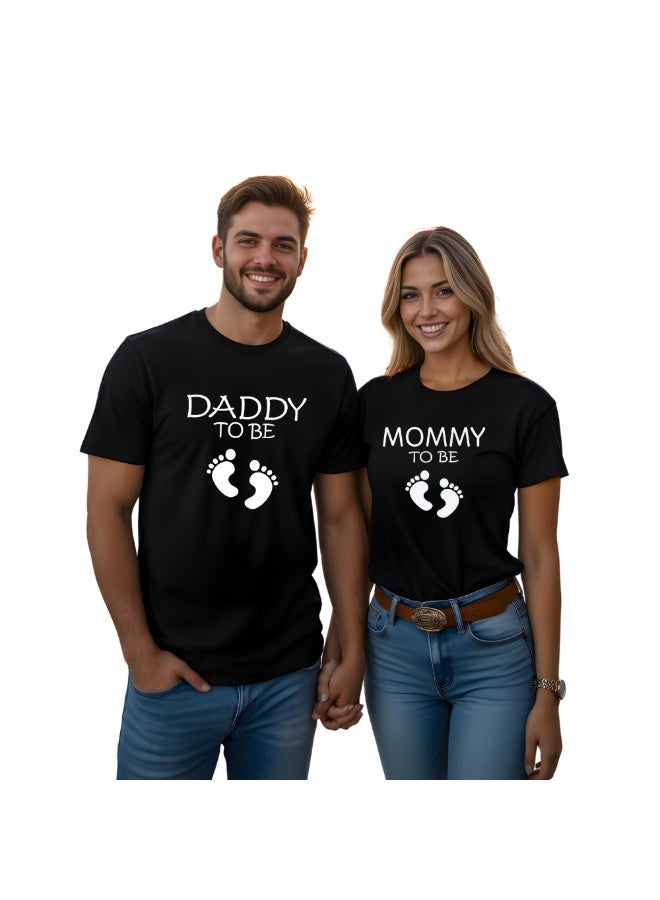 PRINTSHOP4ME Mom To Bee And Dad To Bee Matching T Shirt Set | Cotton Couple Tee For Soon To Be Parents | Ideal Gift For New Mom And Dad - Image 1