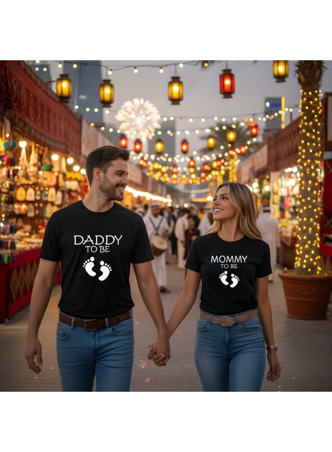 PRINTSHOP4ME Mom To Bee And Dad To Bee Matching T Shirt Set | Cotton Couple Tee For Soon To Be Parents | Ideal Gift For New Mom And Dad - Image 5