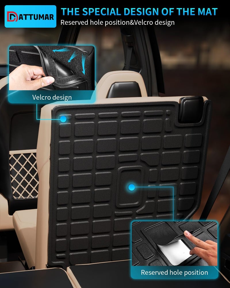 Dattumar Back Seat Cover Protector Compatible with 2018-2025 Ford Expedition Lincoln Navigator 7-Seater (Not Fit 8 Seats) Kick Mats All Weather 2024 Expedition Accessories (2nd Row Backrest Mats) - Image 5