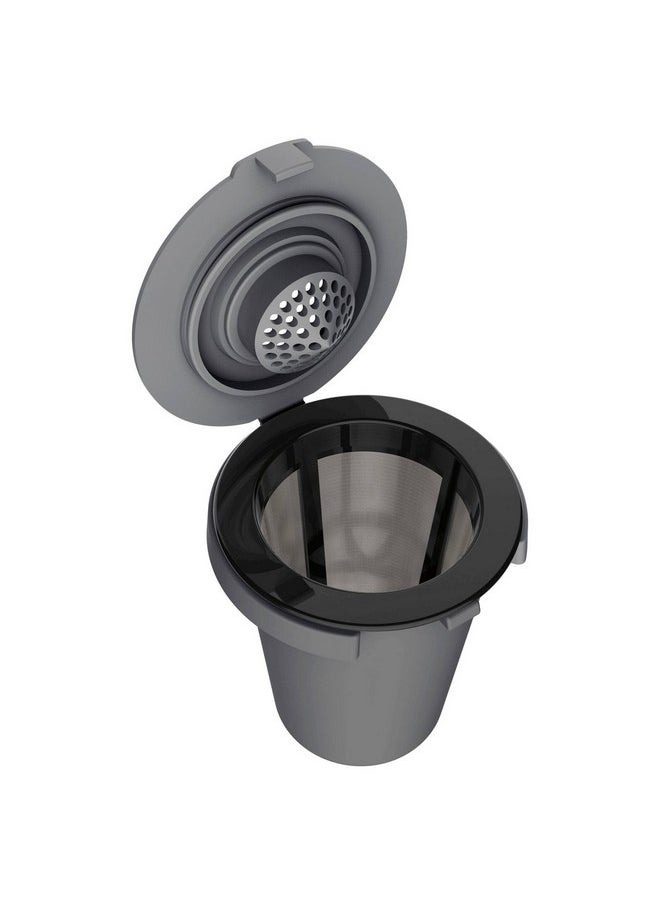 كويزينارت كوب فلتر قابل لإعادة الاستخدام من Cuisinart SS-RFC HomeBarista - لتحضير القهوة أو الشاي والتخلص من البلاستيك المهدر من كبسولات التقديم الفردية مع ملحقات القهوة المستدامة، باللون الرمادي  - Image 2
