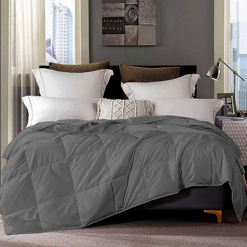 YRM Bedding's YRM Beddings 180 GSM Microfiber Lightweight Soft Fluffy Comforter Double Bed 90 x 100 All Weather Comforter AC ComforterBlanketQuiltRajai Dark Grey - Image 1