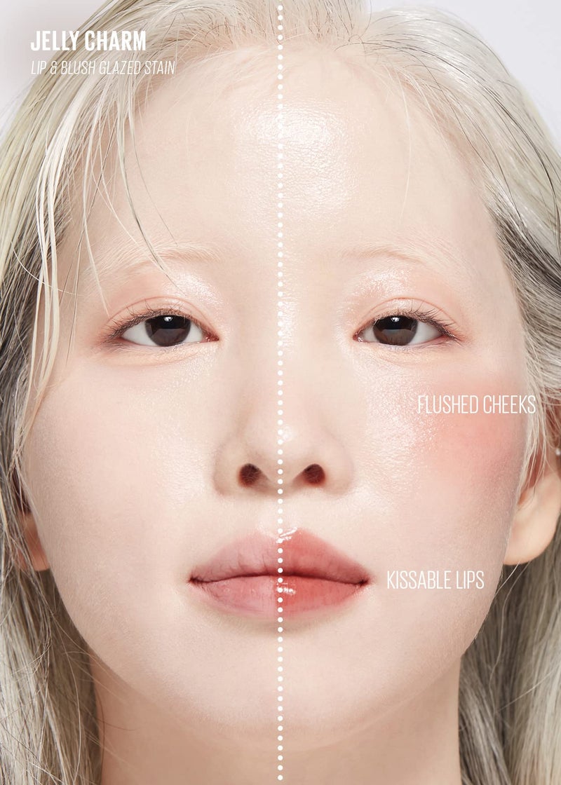 Kaja Lip & Blush - Jelly Charm 05 Peach Fizz | with Keychain, Triple Berry Complex, Lemon Fruit Extract & Olive Squalane, Hydrating, Long Lasting Tint, Lightweight, Creamy Cream Tinted Type, 0.17 Oz - Image 4