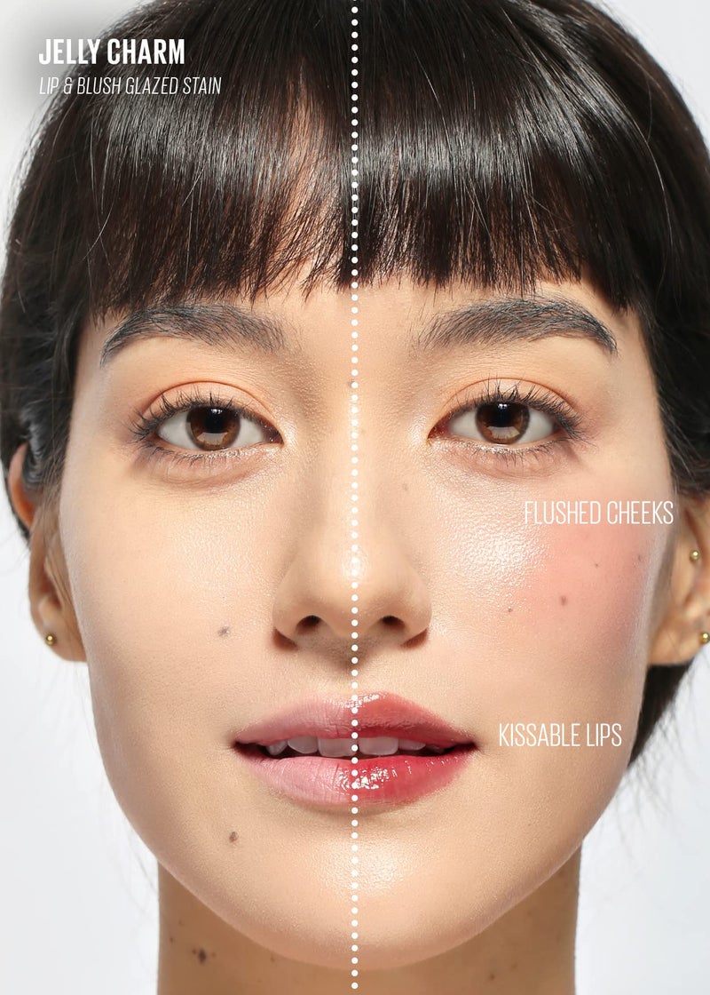 Kaja Lip & Blush - Jelly Charm 05 Peach Fizz | with Keychain, Triple Berry Complex, Lemon Fruit Extract & Olive Squalane, Hydrating, Long Lasting Tint, Lightweight, Creamy Cream Tinted Type, 0.17 Oz - Image 5