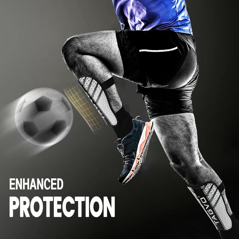 TAGVO Soccer Shin Guards for Kids Youth - Protective Soccer Equipment for Boys Girls - Adults Men Women Soccer Shin Guards - Soccer Shin Pads for Kids 3-16 Years Old Girls Boys, High Impact Resistant - Image 4