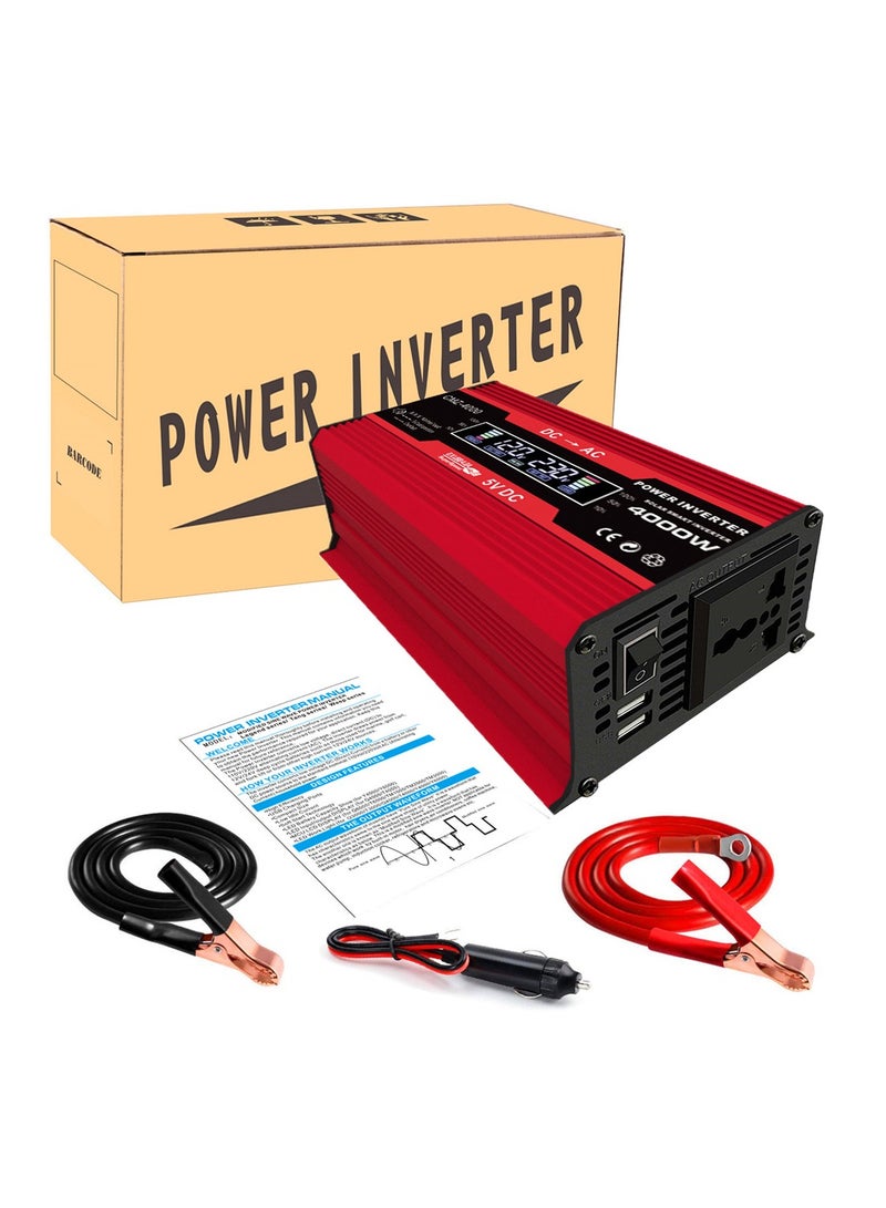 Loquat Car inverter 12V to 220V intelligent LCD display dual USB - Image 1