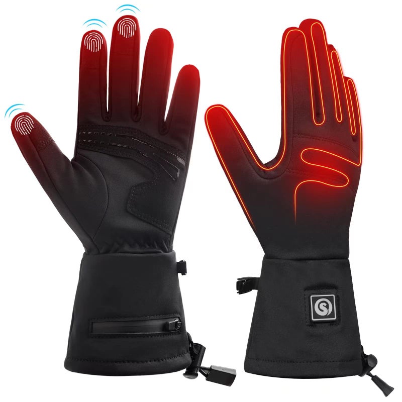 DINSVTA Heated Gloves for Women Rechargeable Waterproof,Machine Washable Winter Electric Heating Thin Men Glove Liners for Cold Weather Outdoor Snow Driving Running Cycling - Image 1