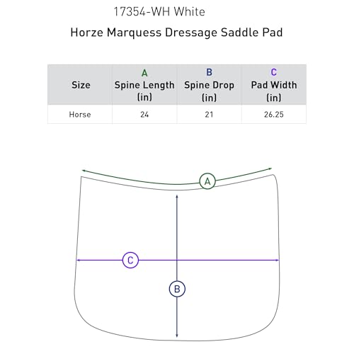 HORZE Marquess Quilted Quick-Dry Dressage Saddle Pad with Crystal Trim - White - Horse - Image 2