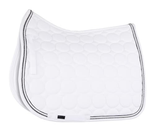 HORZE Marquess Quilted Quick-Dry Dressage Saddle Pad with Crystal Trim - White - Horse - Image 3