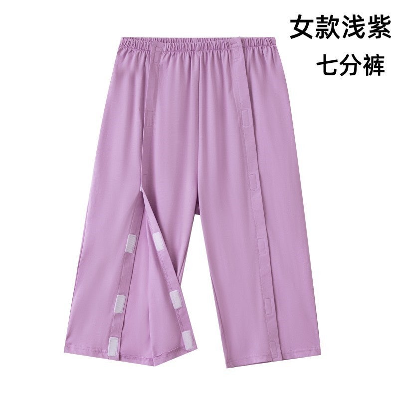 Summer Patient Care Clothing Easy To Put On And Take Off Hospital Gown Short Sleeve Cotton Middle-Aged And Elderly Medical Clothing Fracture Clothing - Image 1