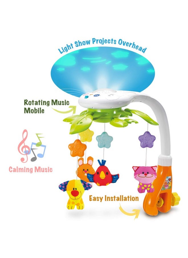 Baby Crib Mobile With Relaxing Music. Includes Ceiling Light Projector With Stars, Animals. Musical Crib Mobile With Timer. Nursery Toys For Babies Ages 0 & Older