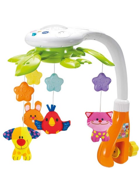 Baby Crib Mobile With Relaxing Music. Includes Ceiling Light Projector With Stars, Animals. Musical Crib Mobile With Timer. Nursery Toys For Babies Ages 0 & Older