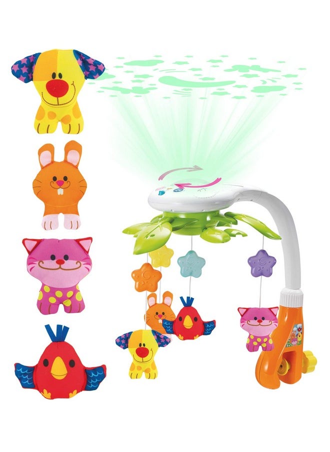 Baby Crib Mobile With Relaxing Music. Includes Ceiling Light Projector With Stars, Animals. Musical Crib Mobile With Timer. Nursery Toys For Babies Ages 0 & Older