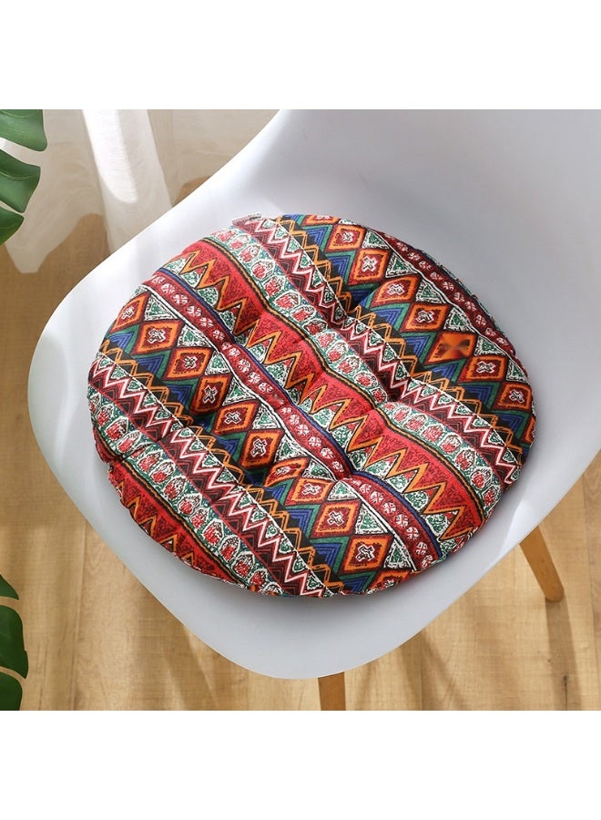 Anna Comfortable Home Office Cotton Linen Breathable Round Chair Cushion - Image 2