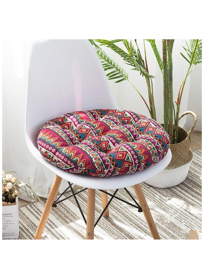Anna Comfortable Home Office Cotton Linen Breathable Round Chair Cushion - Image 4
