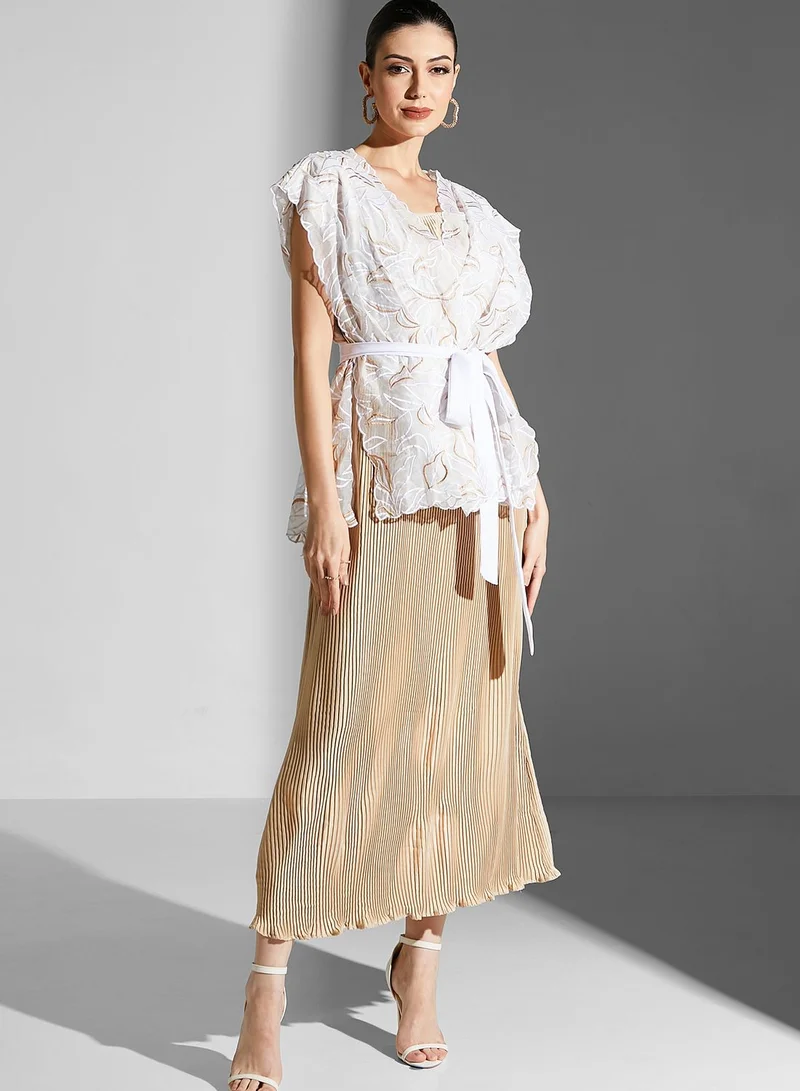 Threadz by Ajooni Bardot Embroidered Dress