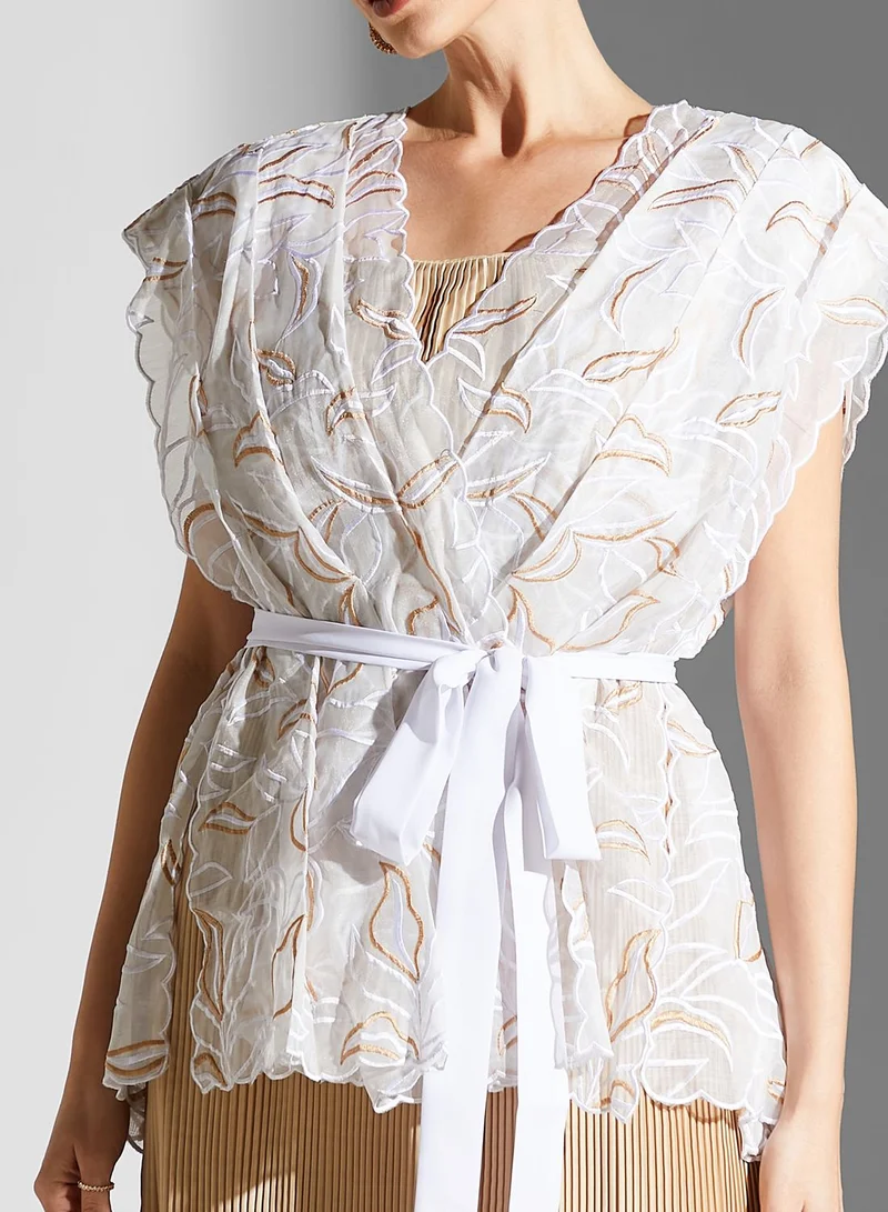 Threadz by Ajooni Bardot Embroidered Dress