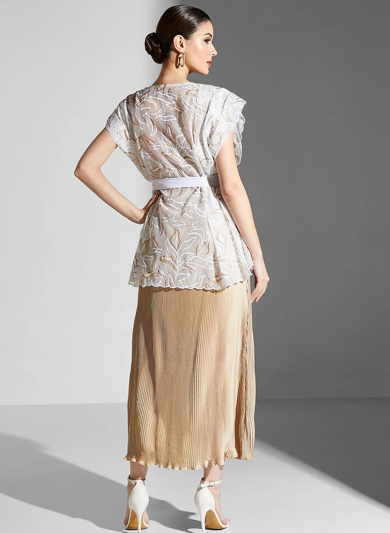 Threadz by Ajooni Bardot Embroidered Dress