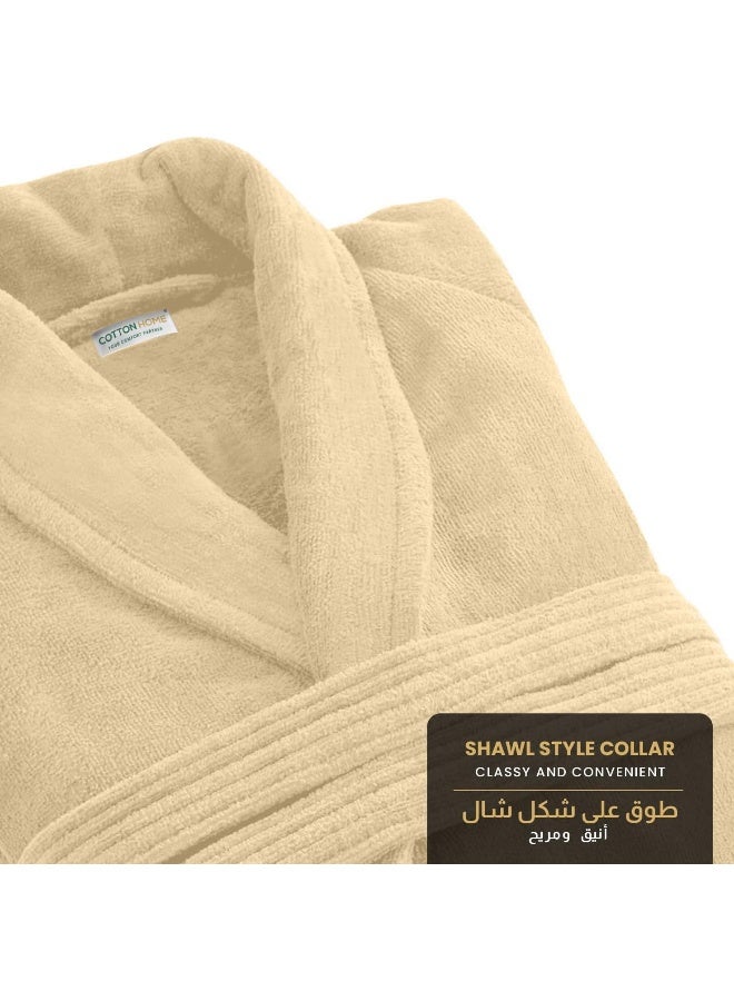 Cotton home Cotton Home Unisex Bathrobe - 100% Cotton Super Soft Highly Absorbent Lightweight Bathrobes for Women & Men - Ideal for Everyday Comfort & Relaxation Linen  - Image 3