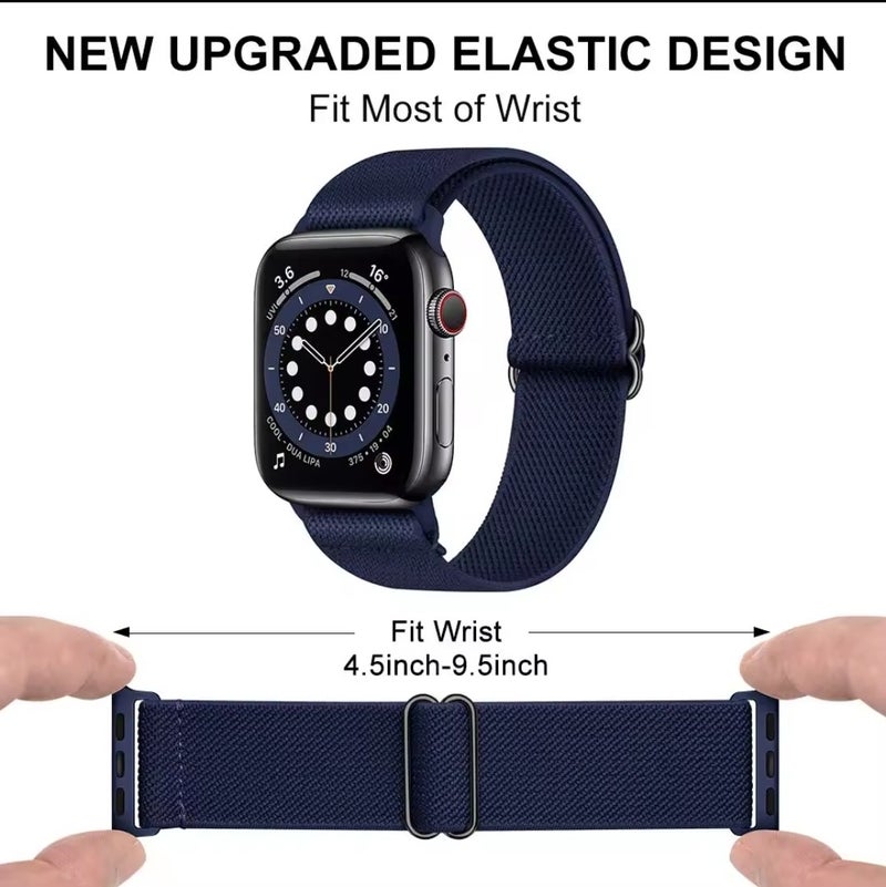 Apple Watch Series 10 9 8 7 6 Se 5 4 3 2 1 Compatible 42-44-45-46-49 mm Flexible Buckle Cloth Strap