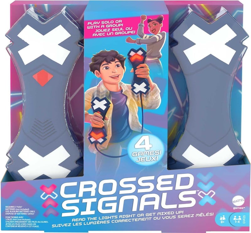 Mattel Games Crossed Signals Electronic Game with Talking Light Wands - Play Solo or with Up to 4 Players - Image 1