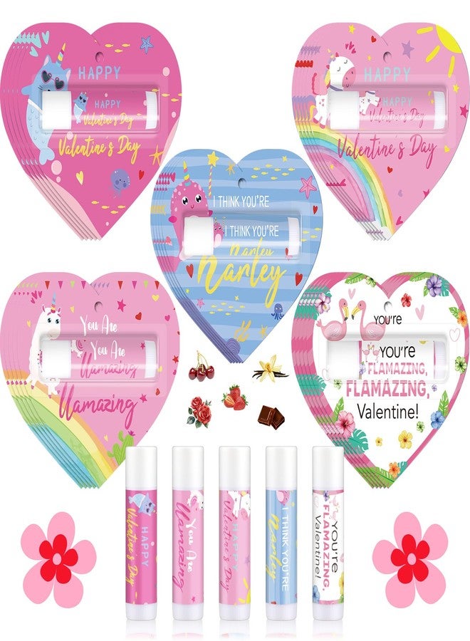 Loopeer 25 Pcs Valentines Lip Balms Bulk Galentines Day Party Favors Valentines Basket Stuffers Moisturizing Lip Balm Favors for Women Coworker Friends Teacher Classroom Exchange Prize(Heart Style) - Image 1