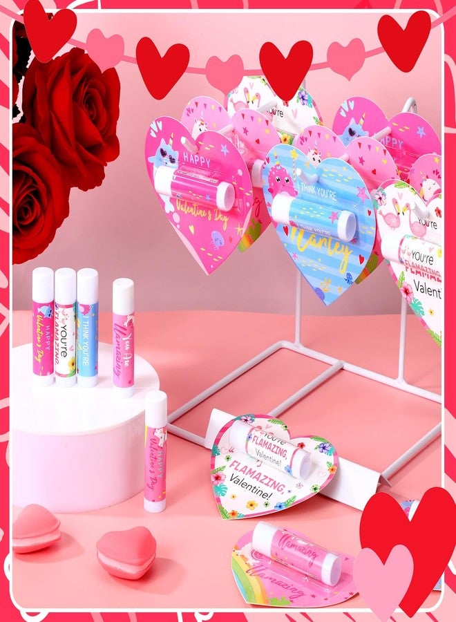 Loopeer 25 Pcs Valentines Lip Balms Bulk Galentines Day Party Favors Valentines Basket Stuffers Moisturizing Lip Balm Favors for Women Coworker Friends Teacher Classroom Exchange Prize(Heart Style) - Image 4