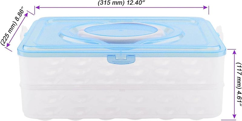 Anshri 24 Grid Square Egg Storage Box Egg Refrigerator Storage Tray Abs Plastic Egg Storage Containers For Fridge And Kitchen Egg Storage Bins Basket With Carry Holder 2 LayerMulticolor24 Egg - Image 4
