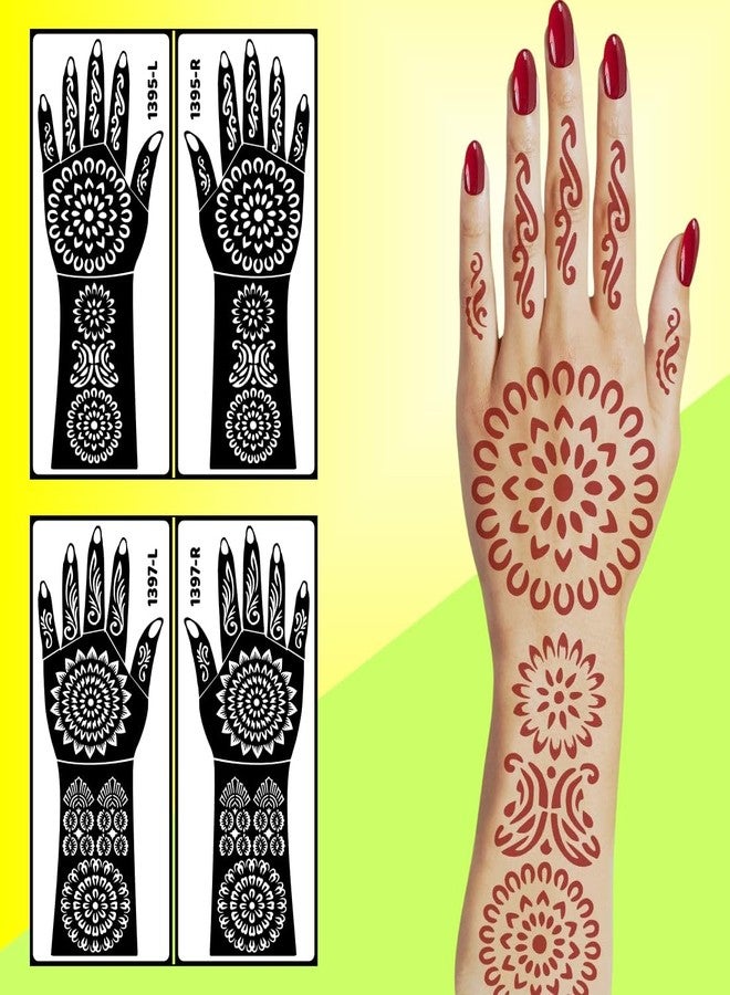 ORDERSHOCK Heavy Flowers Mehndi Stencil Sticker For Professional Style Finishing Suitable For Engagements And Pre-Wedding Rituals - Image 3