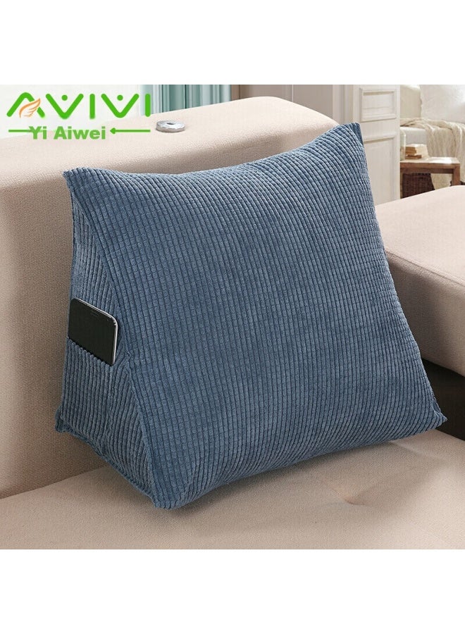 Avivi Cushion, Headboard Triangle Pillow Backrest, Soft Pack Lumbar Support Sofa Throw Pillow Lumbar Pillow Corn Blue - Image 1
