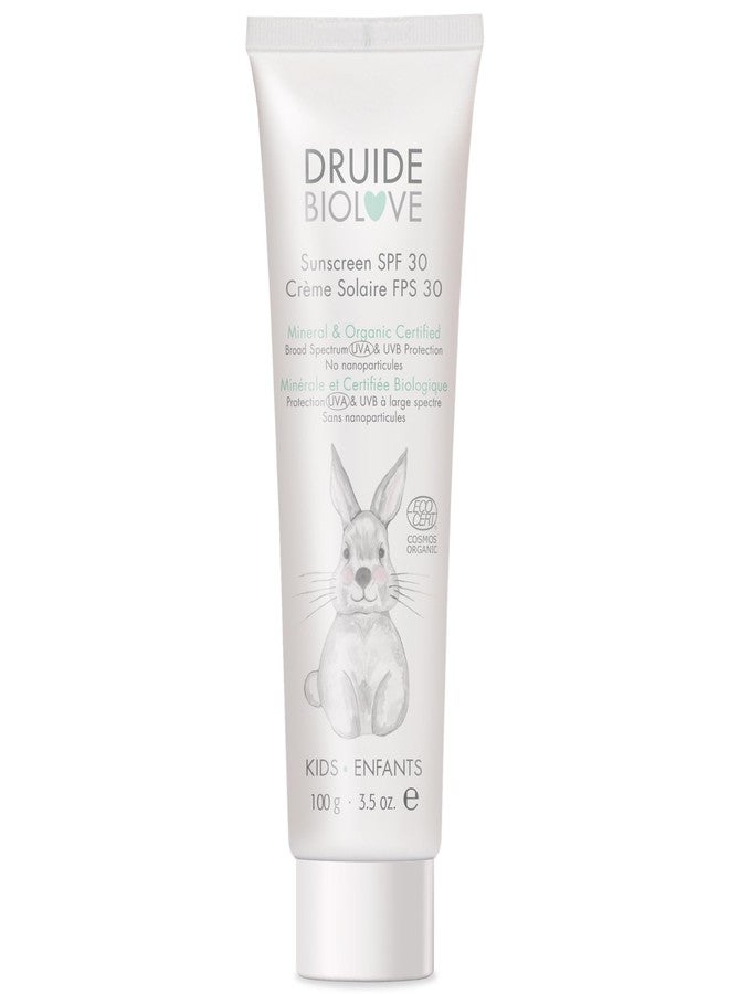 DRUIDE Baby Sunscreen SPF30 For Kid-Safe,Reef-Friendly Organic Sunscreen Care, Zinc Formula, Made in Canada Natural Paraben-Free,Travel Size - 100 g (3.5 oz Coconut, Vanilla - Image 1
