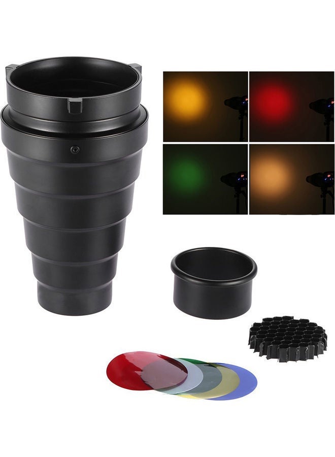 NIBEMINENT Flash Conical Snoot With Honeycomb Grid Color Filter Kit Multicolour  - Image 1