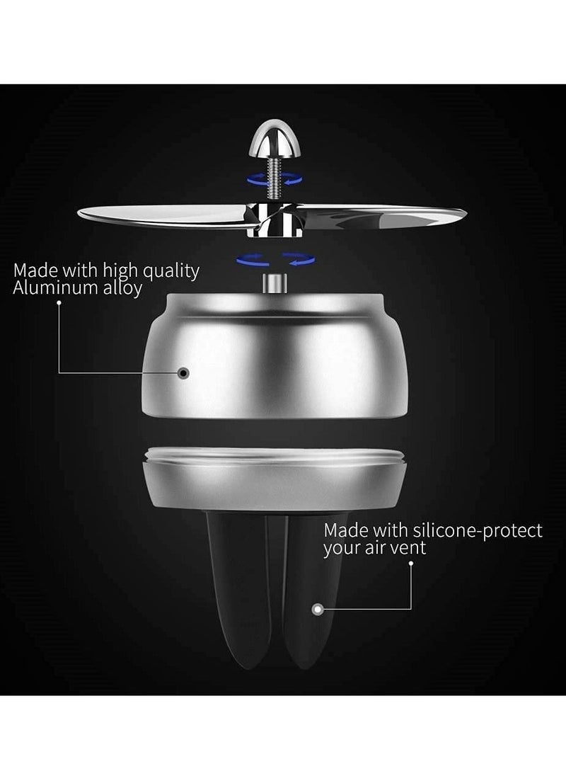 SYOSI Car Fragrance Diffuser Vent Clip Car Air Fresheners Car Purifier Remove The Smell Of Smoke Stylish Propeller Shape Car Decoration ( Silver )  - Image 3