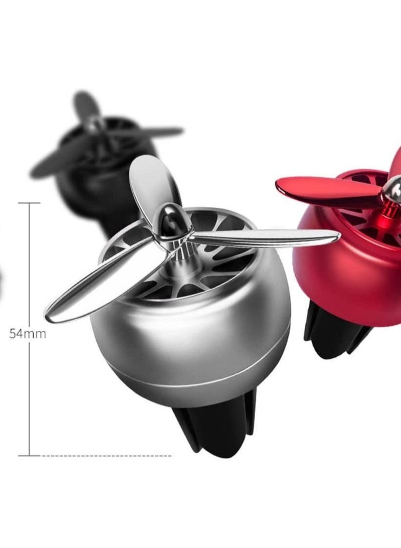 Car Fragrance Diffuser Vent Clip Car Air Fresheners Car Purifier Remove The Smell Of Smoke Stylish Propeller Shape Car Decoration ( Silver )