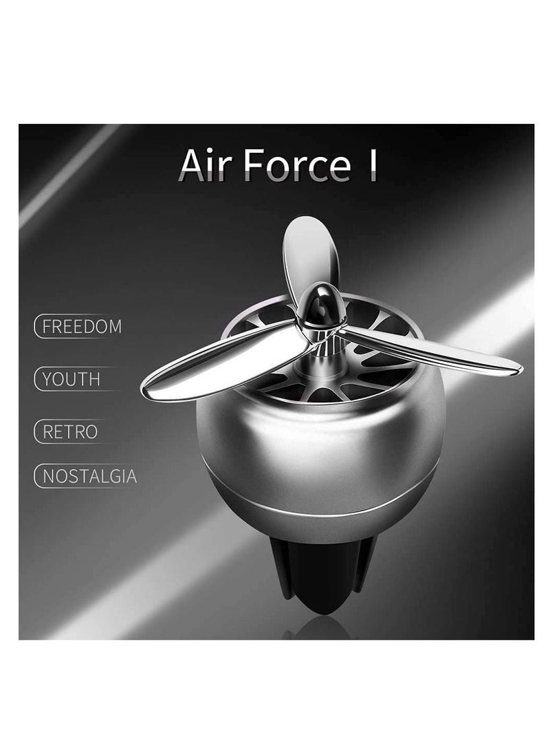 SYOSI Car Fragrance Diffuser Vent Clip Car Air Fresheners Car Purifier Remove The Smell Of Smoke Stylish Propeller Shape Car Decoration ( Silver )  - Image 2
