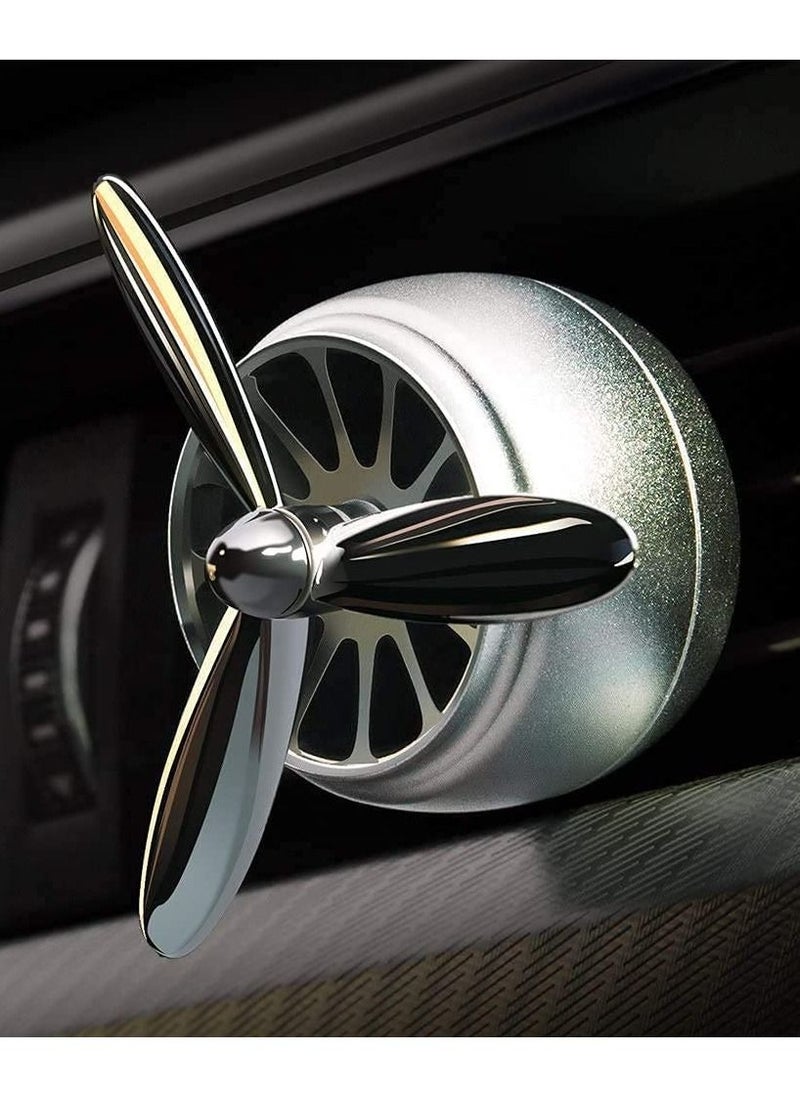 SYOSI Car Fragrance Diffuser Vent Clip Car Air Fresheners Car Purifier Remove The Smell Of Smoke Stylish Propeller Shape Car Decoration ( Silver )  - Image 1