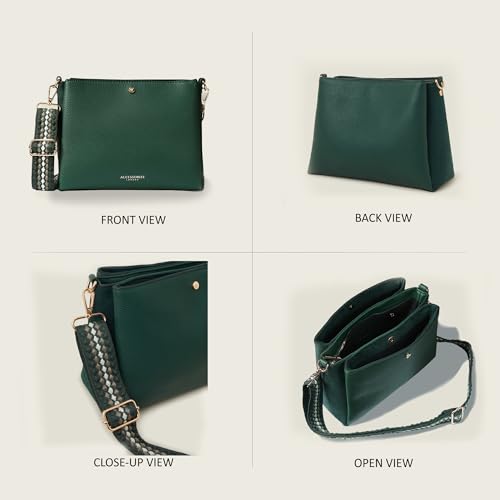 Accessorize London Women's Green Webbing Sling Bag | Bags for women | Ladies Purse Handbag| Bags for Women For Office Use, Work - Image 5