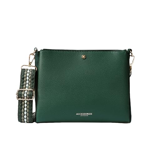 Accessorize London Women's Green Webbing Sling Bag | Bags for women | Ladies Purse Handbag| Bags for Women For Office Use, Work - Image 1