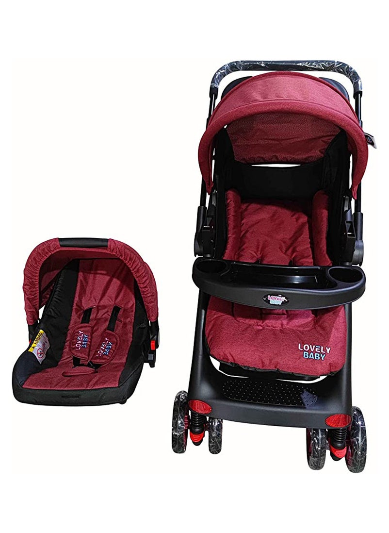 Lovely Baby Lovely Baby Stroller With Car Seat LB6622 Red 
