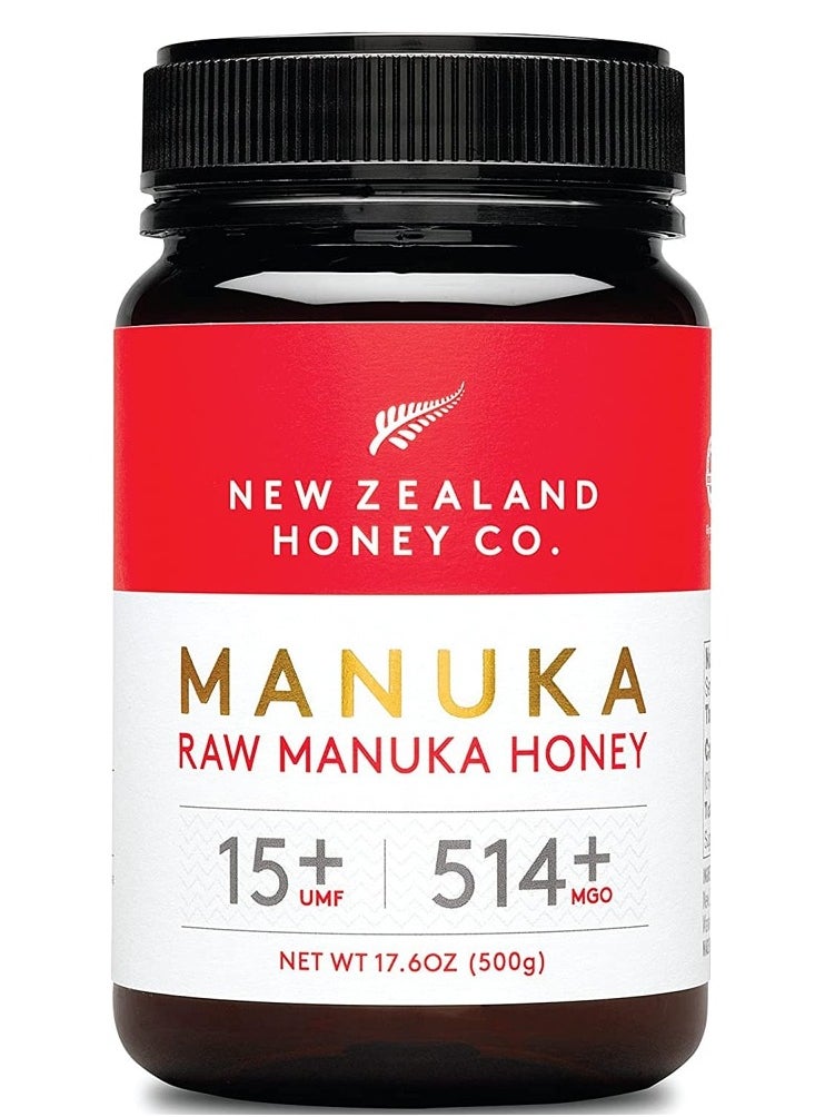 NEW ZEALAND HONEY CO. New Zealand Honey Co. UMF 15+ | MGO 514+ Raw Manuka Honey, UMF Certified / 17.6oz 