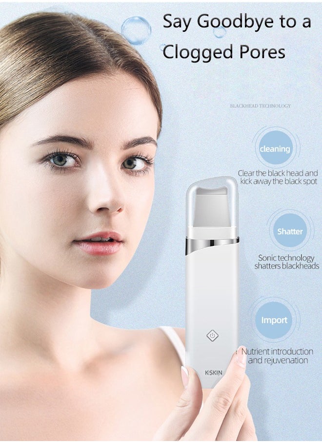 K.SKIN - Skin Scrubber,Ultrasonic EMS Ion Exfoliating Device Face Cleanser and Blackhead Remover Pores Cleaning Wrinkle Remover Comedone Extractor Skin Care - Image 1