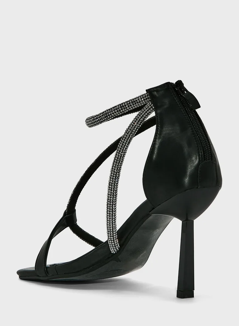 Ella Limited Edition Diamante Criss Cross Strap  Sandal